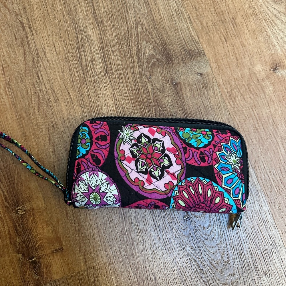 Multi Color Patterned Double Zip Wallet - image 1